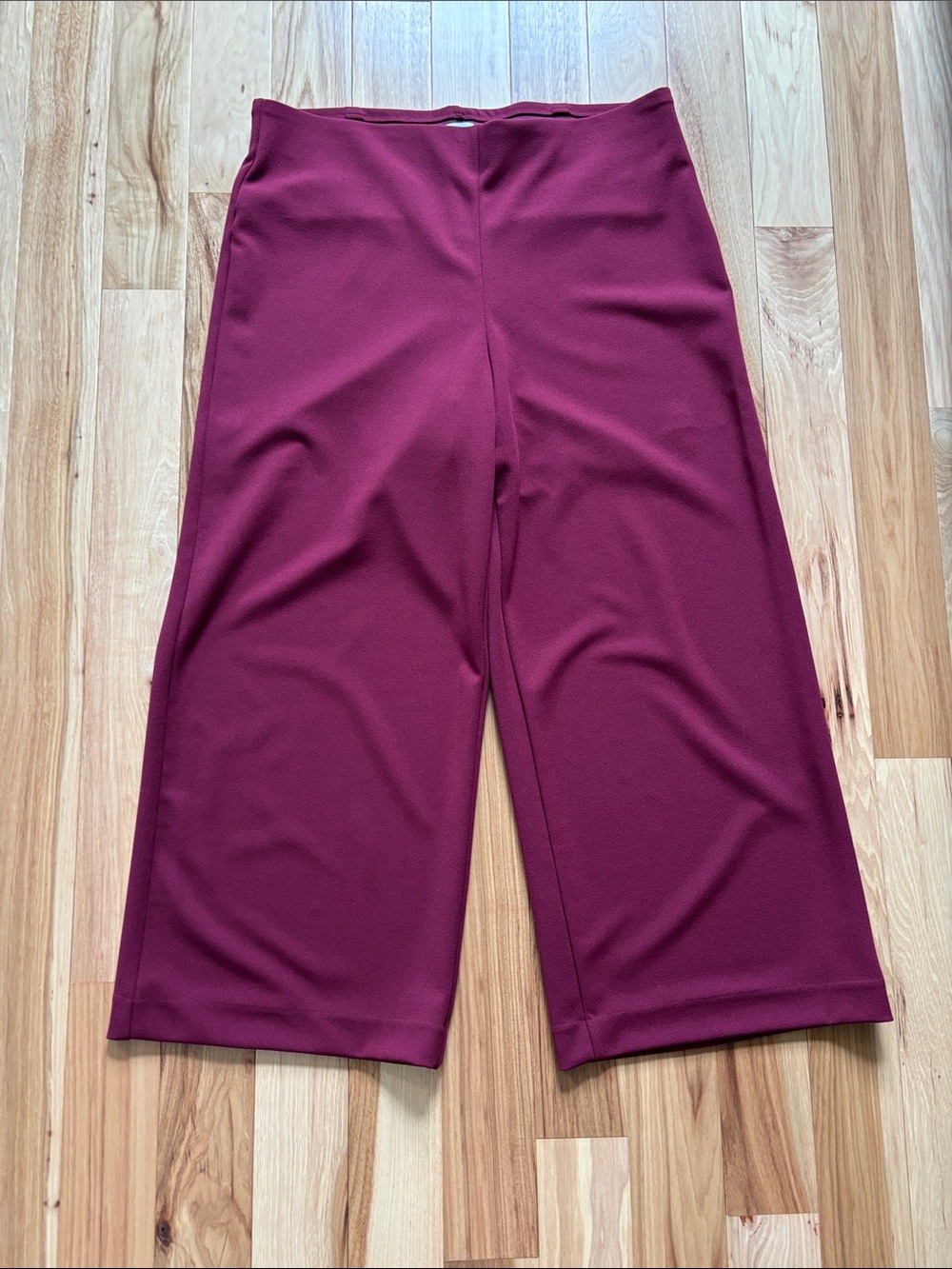 Loft Wide Leg Crop Pants in Deep Berry
